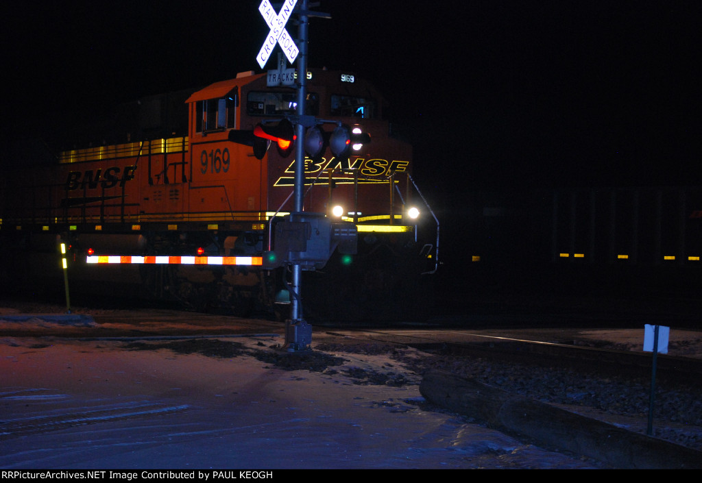 BNSF 9169 with New Positive Control Antennea's installed at BNSF Alliance, Nebraska heads south towards Kansas City and enters the ST. Joe Sub.